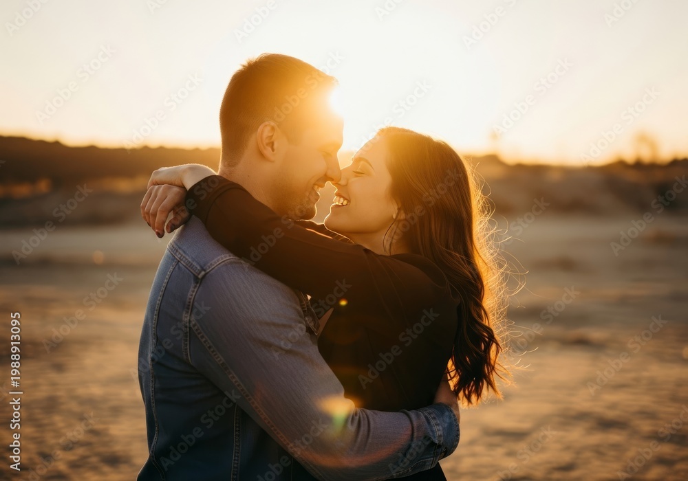 Fototapeta premium Cinematic capture of a heartfelt embrace with dynamic motion blur and golden sunlight highlighting a powerful moment of deep connection, blur, bond, dynamic