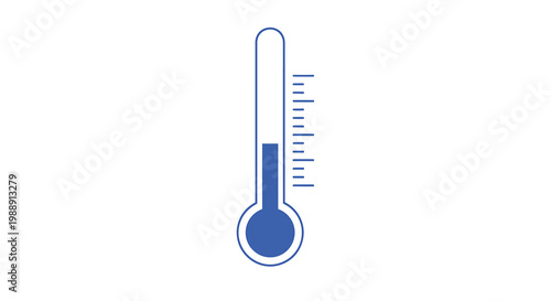 A simple blue thermometer graphic displays a moderate temperature reading featuring clear markings high quality professional