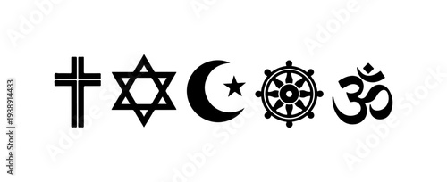 Religious and Spiritual Symbols Vector Icons Set