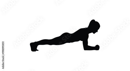 Silhouette of a woman performing a plank exercise for core strength