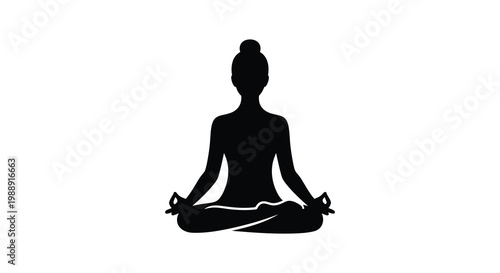 Silhouette of a woman in lotus position a symbol of peace and mindfulness
