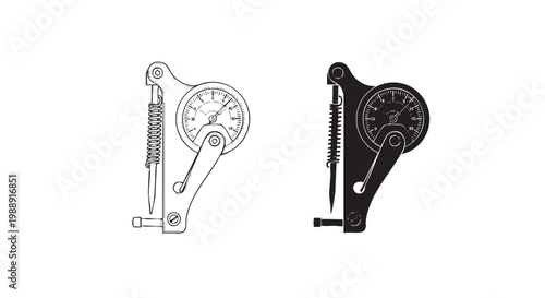 precise torque wrench for accurate measurements line art with silhouette vector