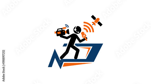 Dynamic News Reporter Broadcasting Live Information with Modern Technology.
