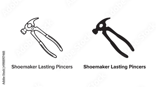 Shoemaker lasting pincers for shoe making silhouette cut out isolated illustration on transparent background layout