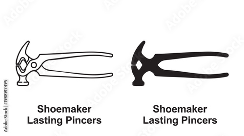 Shoemaker lasting pincers for shoe making silhouette cut out isolated illustration on transparent background layout