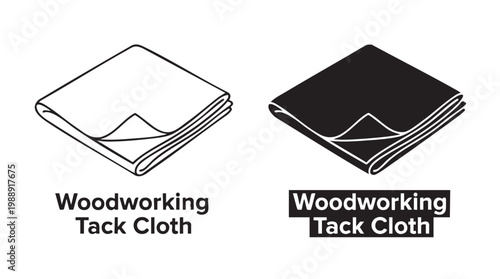 Woodworking tack cloths for cleaning surfaces silhouette cut out isolated illustration on transparent background layout