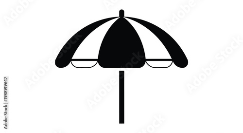 Black and white illustration of a classic parasol or umbrella