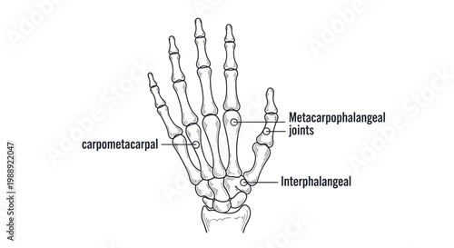 Human Hand Bone Structure Anatomy.