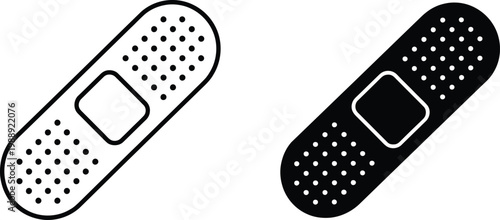 Bandage icon simple outline solid style medical symbol healthcare first aid vector illustration design