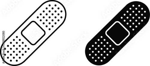 Bandage icon simple outline solid style medical symbol healthcare first aid vector illustration design