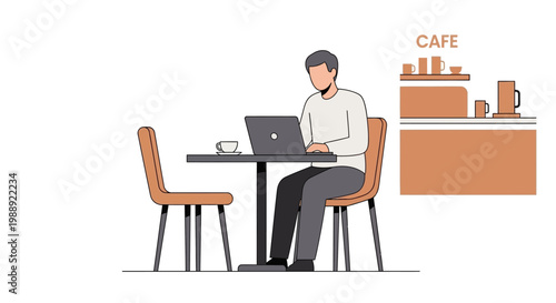 Man sitting with laptop computer.