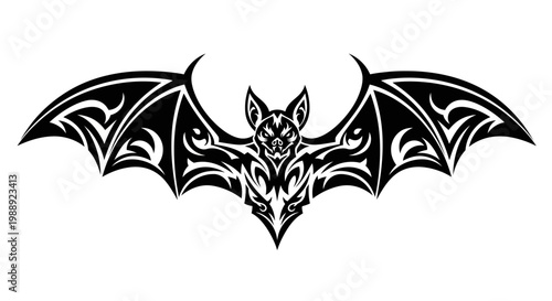 Detailed illustration of a flying bat.