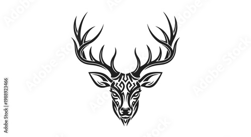 Detailed illustration of a deer head.
