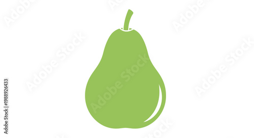 Fresh Green Pear Fruit Isolated.