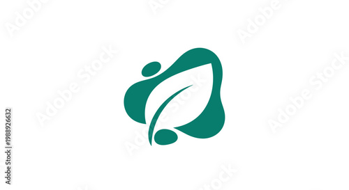 Green leaf logo design element symbol.