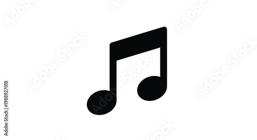 Simple black musical note icon on white background