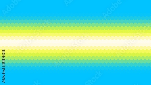 background design with light blue and light green gradient hexagon pattern surface. horizontal neon line gradient in the middle of the background