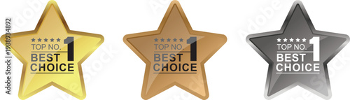 The number one choice for star badges. For icons, logos, labels, seals, tags, signs, symbols, stamps, stickers, and emblems. Vector Illustration