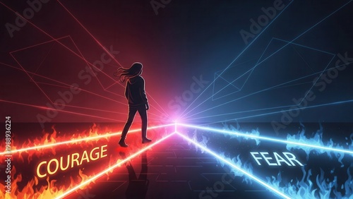 Navigating the illuminated path between courage and fear a symbolic journey of self-determination