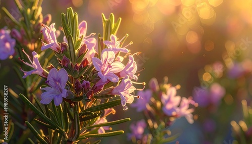 A serene and vibrant floral scene with purple flowers and lush greenery