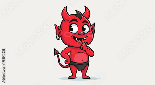 Cute cartoon devil character illustration.