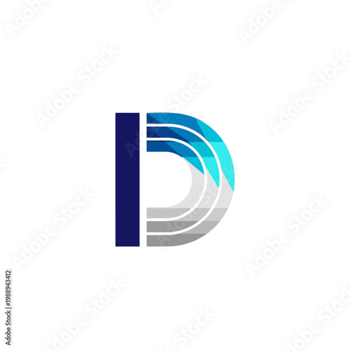 Abstract Letter D Logo Design with Modern Gradient Lines.
