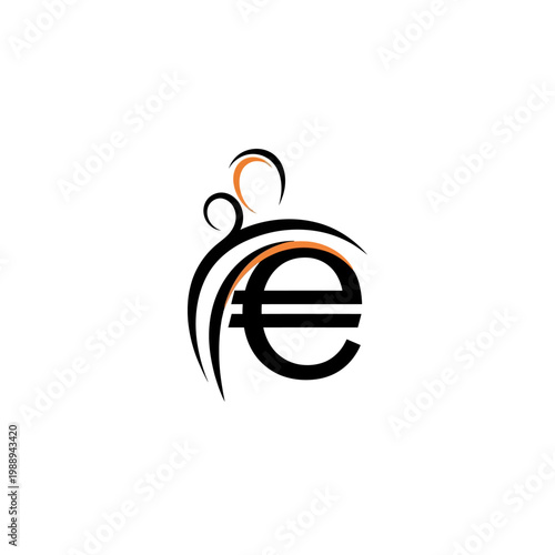 Abstract letter E logo design with elegant curves.