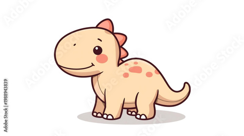 Cute Cartoon Dinosaur: An adorable cartoon dinosaur, radiates cheerfulness with its warm hues and playful essence. Captivating the hearts.