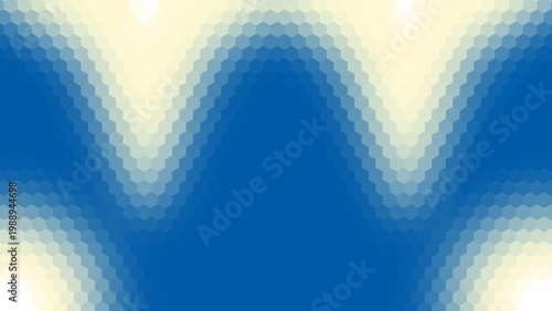 background design with a blue gradient hexagon pattern surface and pastel white color. gradient with 2 triangular shapes on the top side and 2 semicircles on the bottom right and left of the backgroun