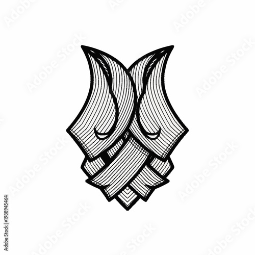 Stylized Hop Cone Illustration with Line Art Detail.