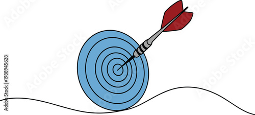 Dart hitting a target on a wavy line