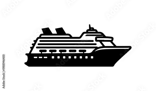 Modern Cruise Ship Vector Illustration
