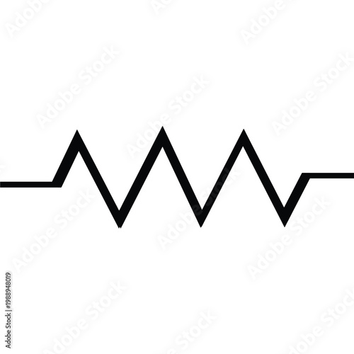 Resistor Solid Icon Electronic Component Symbol Vector