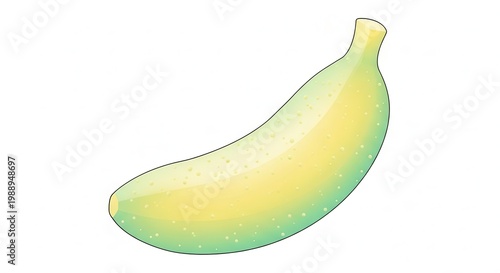 Vibrant gradient banana illustration on white, depicting fresh tropical fruit in stylized artistic