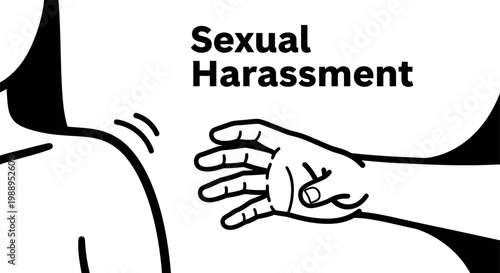 Sexual Harassment Concept Illustration with Hand Reaching Out