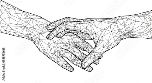 Interconnected hands forming a gentle bond.