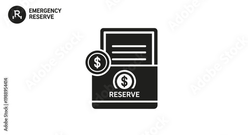 Emergency Reserve Fund Concept with Dollar Coin and Document Icons