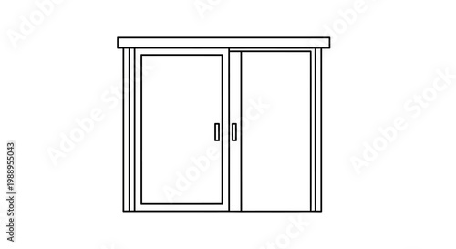 Simple Cabinet Line Drawing.