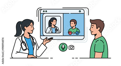 Doctor and patient online consultation.
