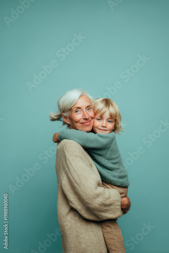 joyful portrait of decorator with radiant smile their face glowing with happiness against soft blue background