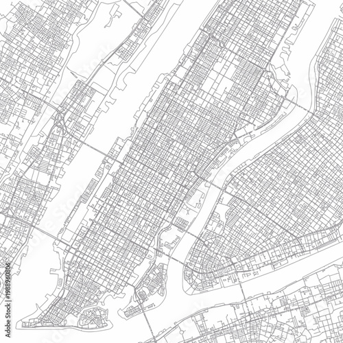 Foto New York City Map Blueprint - Abstract Urban Grid Layout