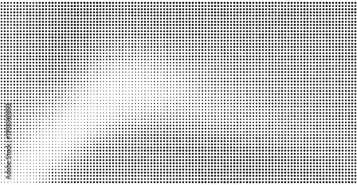 Halftone pattern with small black dots on a white background for design
