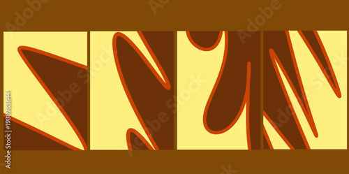 Minimalist organic fluid shapes background. Illustration vector background with sharp fluid shapes and dynamic lines in a vintage color palette for stylish social media posts.