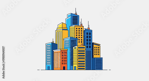 City Skyline with Modern Skyscrapers.