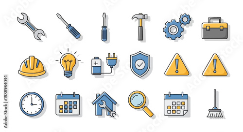 Collection of various tools icons.