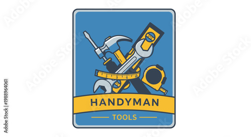 Handyman tools and equipment logo.