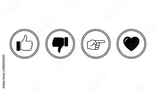 A set of four social media icons in a flat, minimalist design
