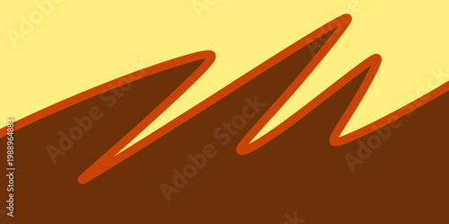 Abstract mountain wave retro background. Minimalist mountain shape wave illustration vector background. Retro brown aesthetic design ideal for nature-inspired themes and vintage style creative layouts