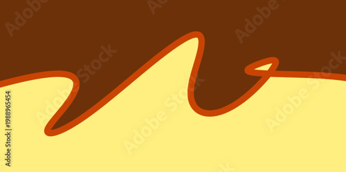 Minimalist fluid wave vector illustration. Smooth brown fluid wave illustration vector background. Elegant minimalist design with warm tones for modern web banners and artistic presentations.