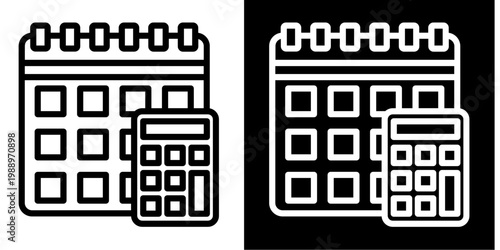 Calendar Accounting Icon Set White Style Collection